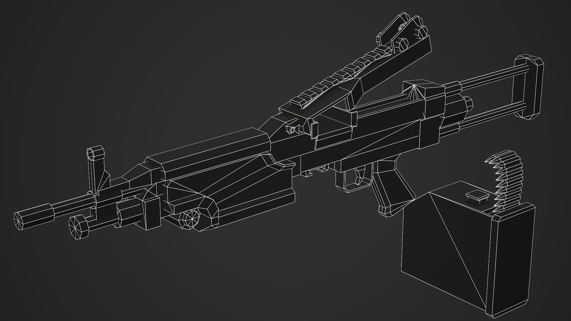 Stylized M249 LMG Low Poly Mobile Ready Low-poly 3D model_8