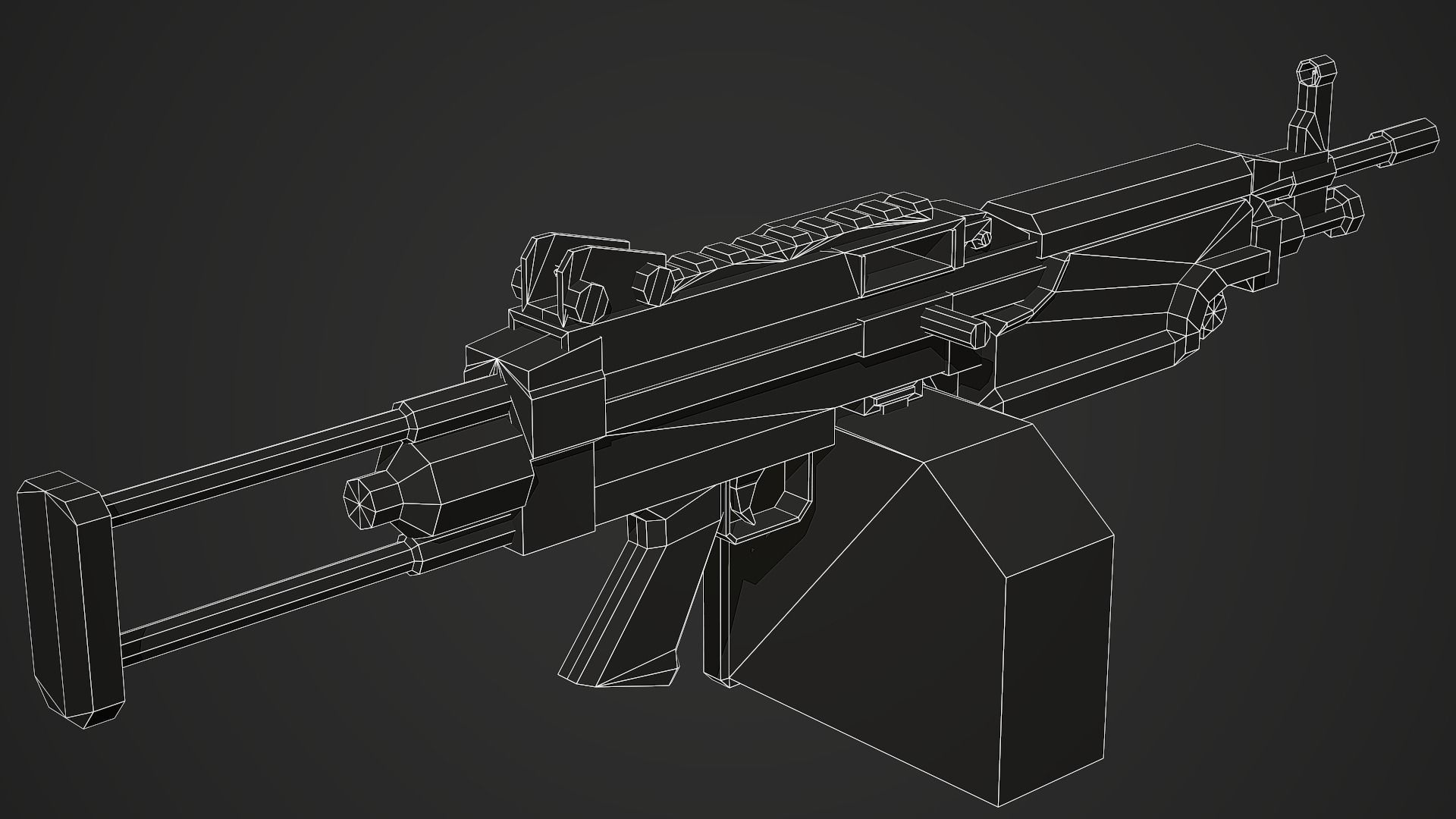 Stylized M249 LMG Low Poly Mobile Ready Low-poly 3D model_6