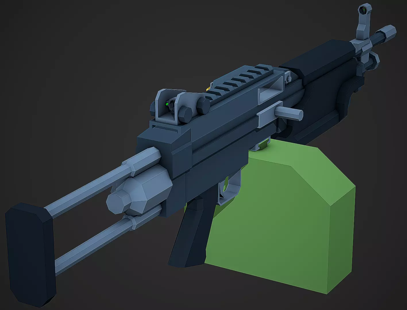 Stylized M249 LMG Low Poly Mobile Ready Low-poly 3D model_0