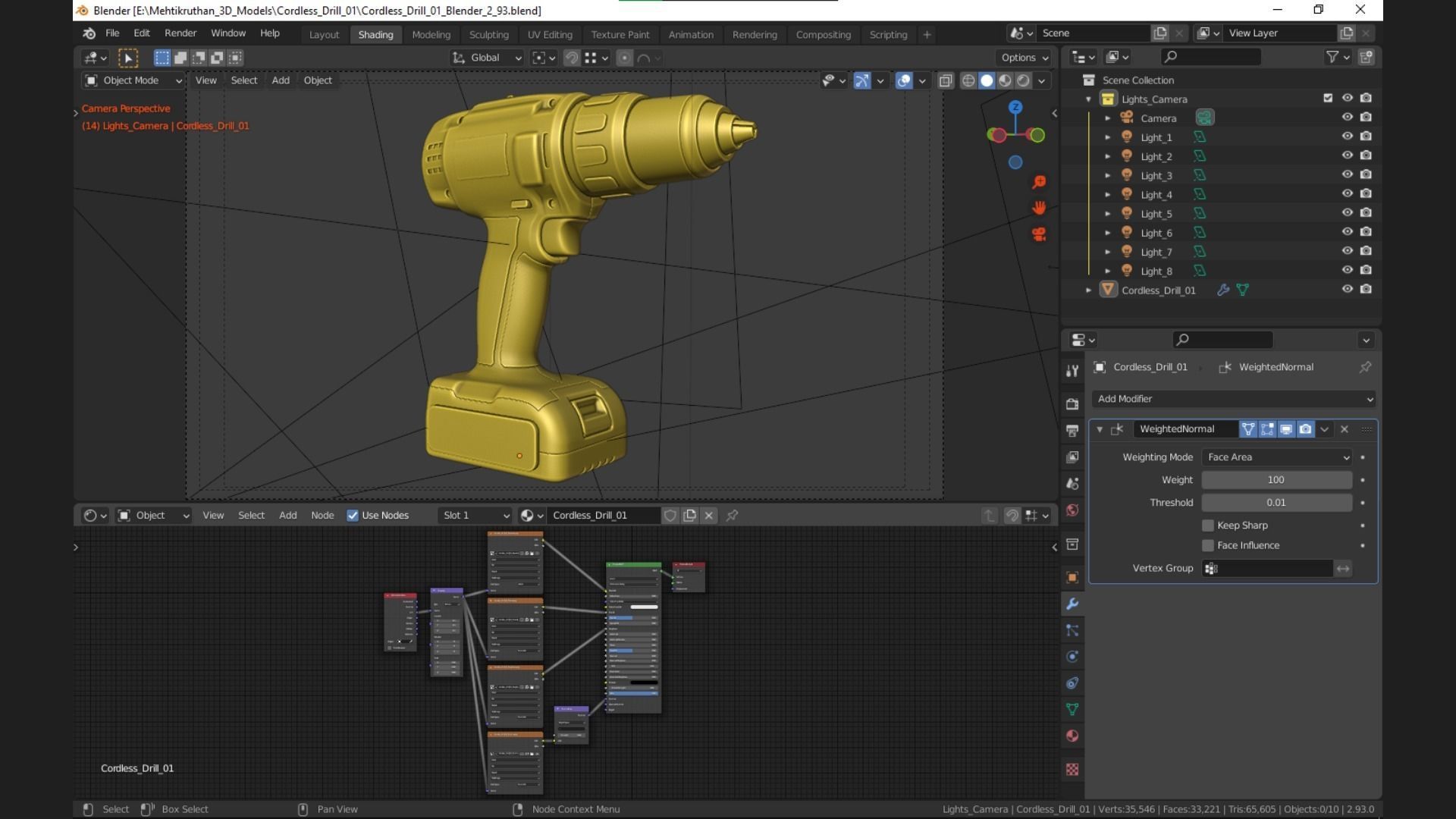 Cordless Drill 01 Concept  3D model_8