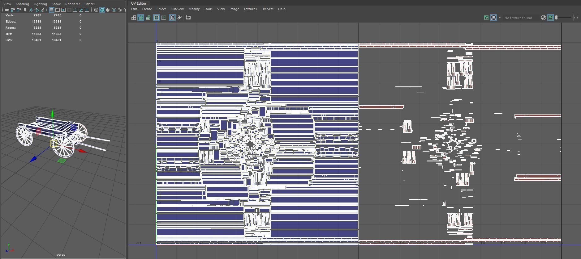Old cart Low-poly 3D model_10