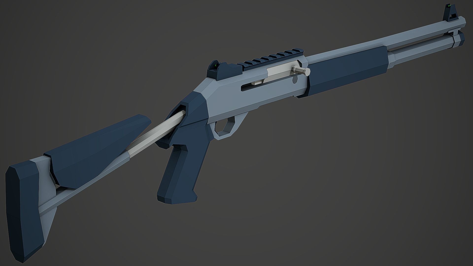 Stylized M1014 Shotgun Low Poly Mobile Ready Low-poly 3D model_1
