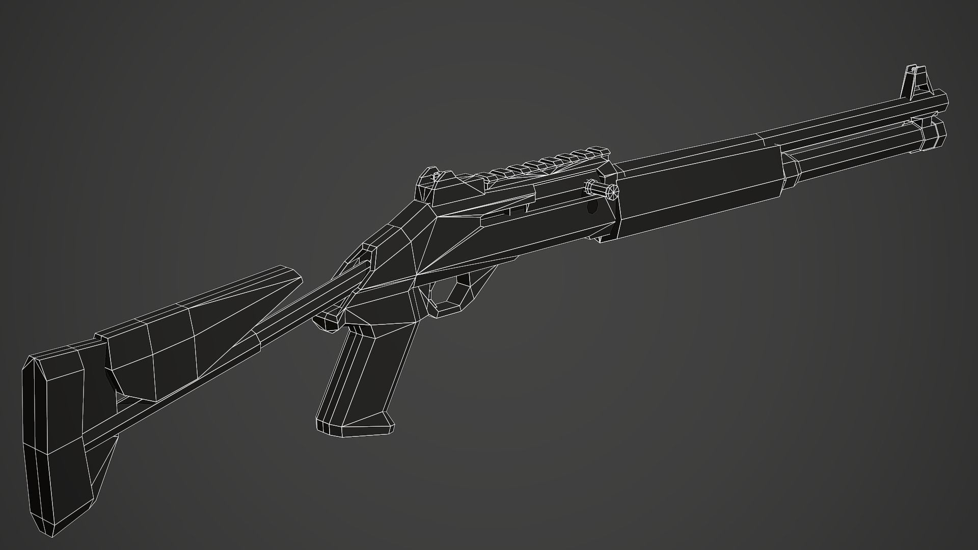 Stylized M1014 Shotgun Low Poly Mobile Ready Low-poly 3D model_6