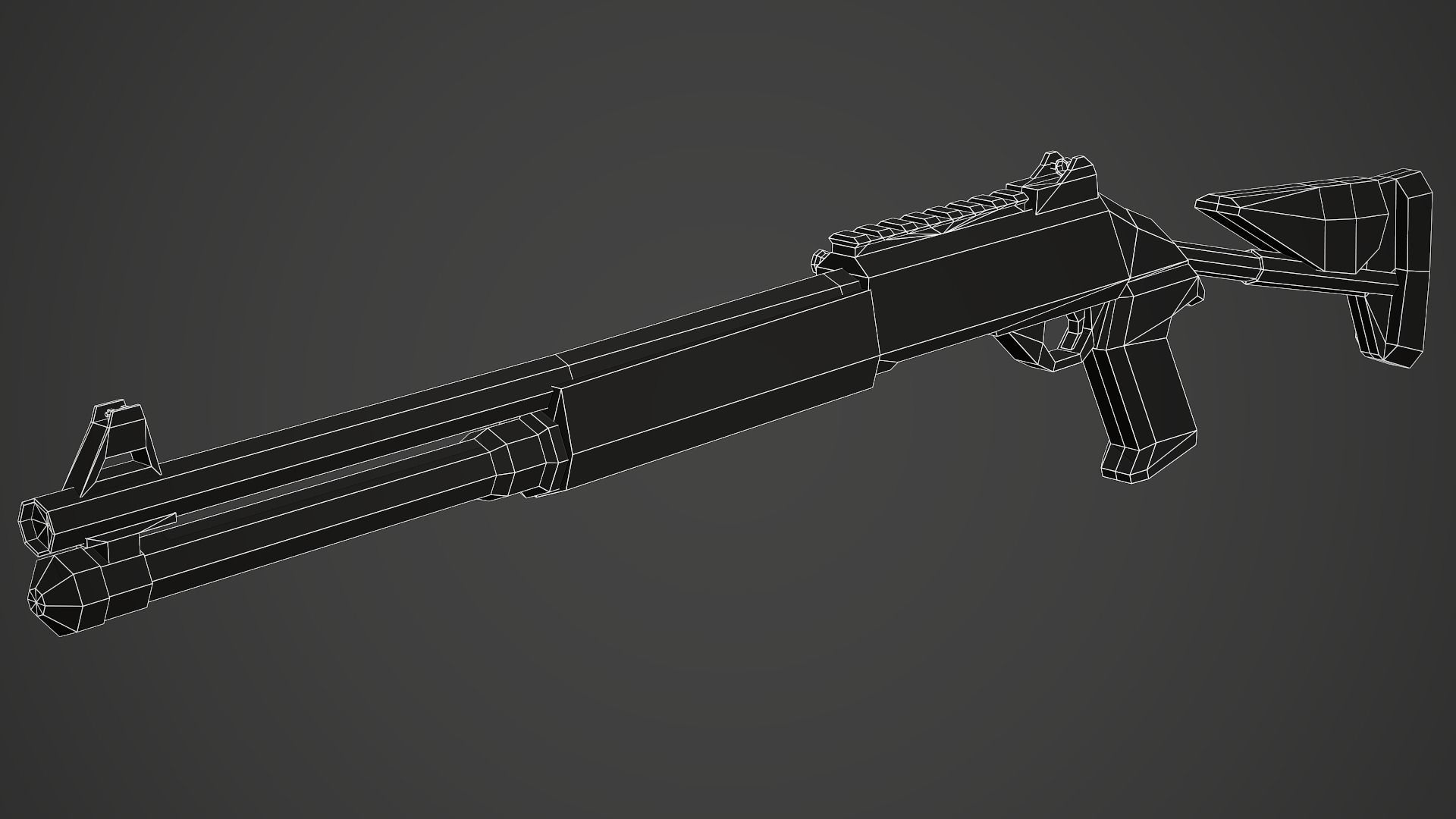 Stylized M1014 Shotgun Low Poly Mobile Ready Low-poly 3D model_7