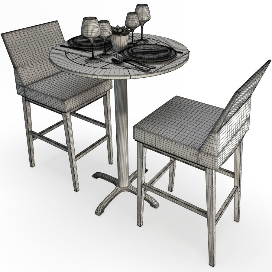 Restaurant Furniture Set 04 3D model_8
