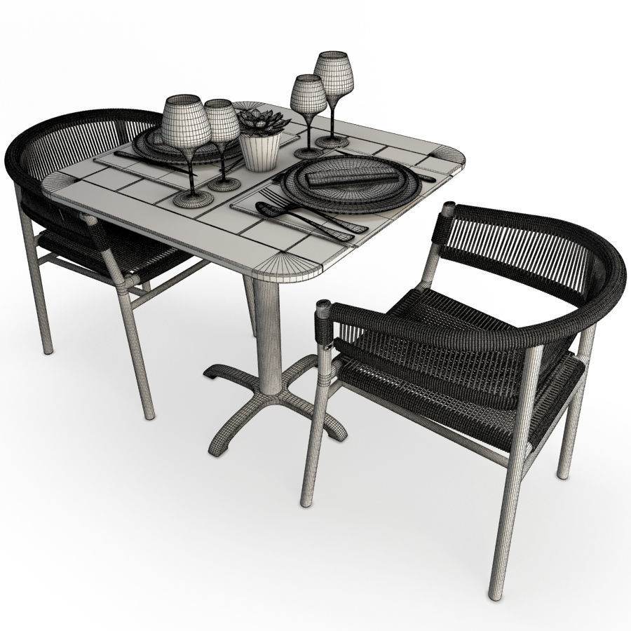 Restaurant Furniture Set 04 3D model_12