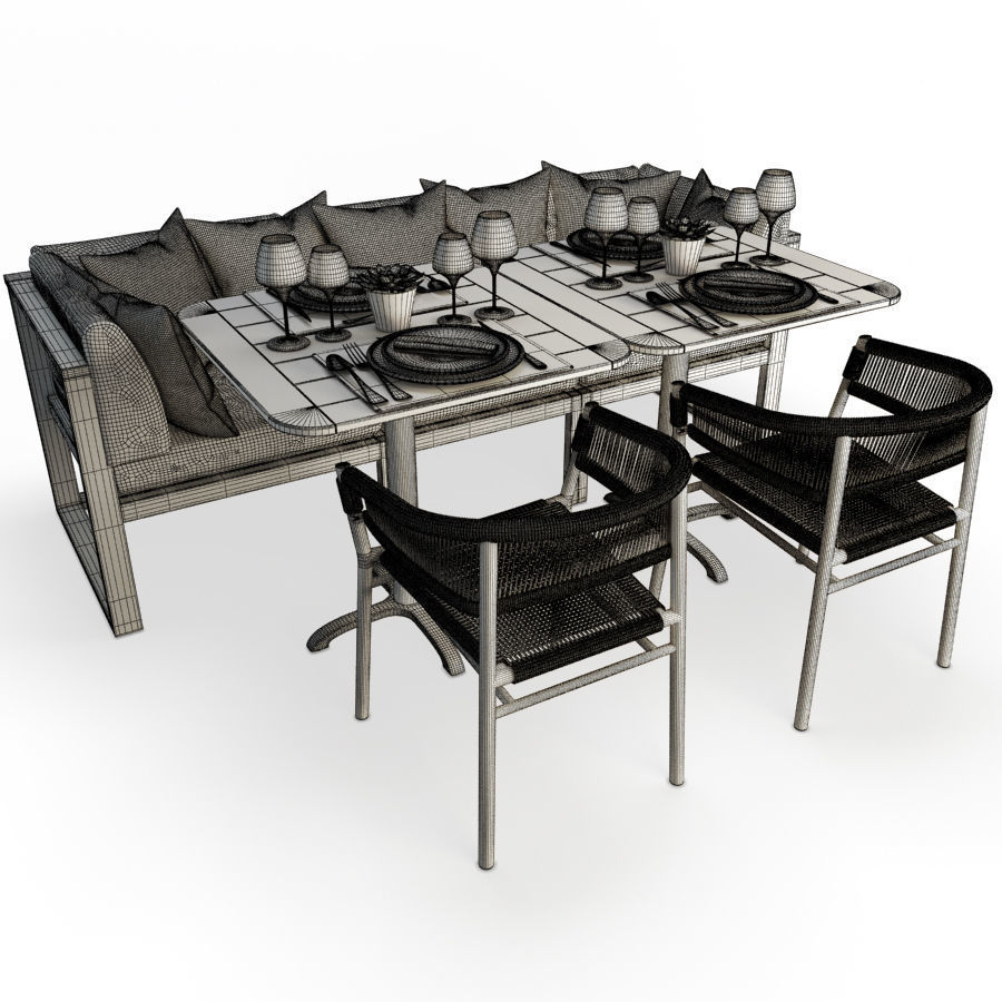 Restaurant Furniture Set 04 3D model_10