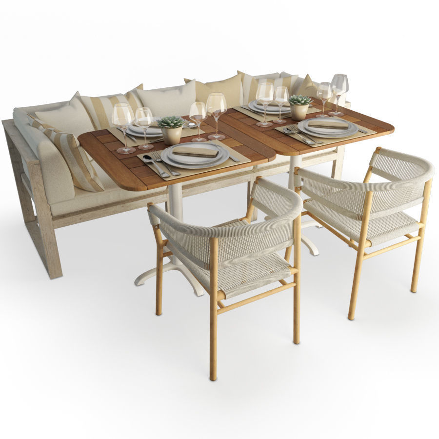 Restaurant Furniture Set 04 3D model_9