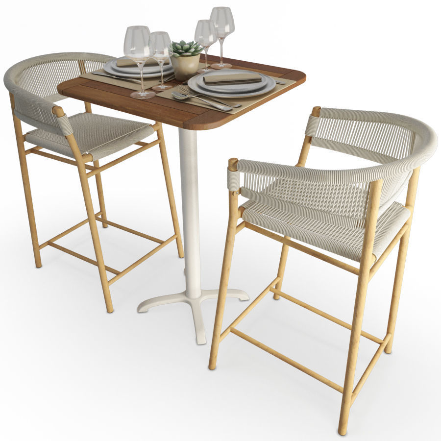 Restaurant Furniture Set 04 3D model_5