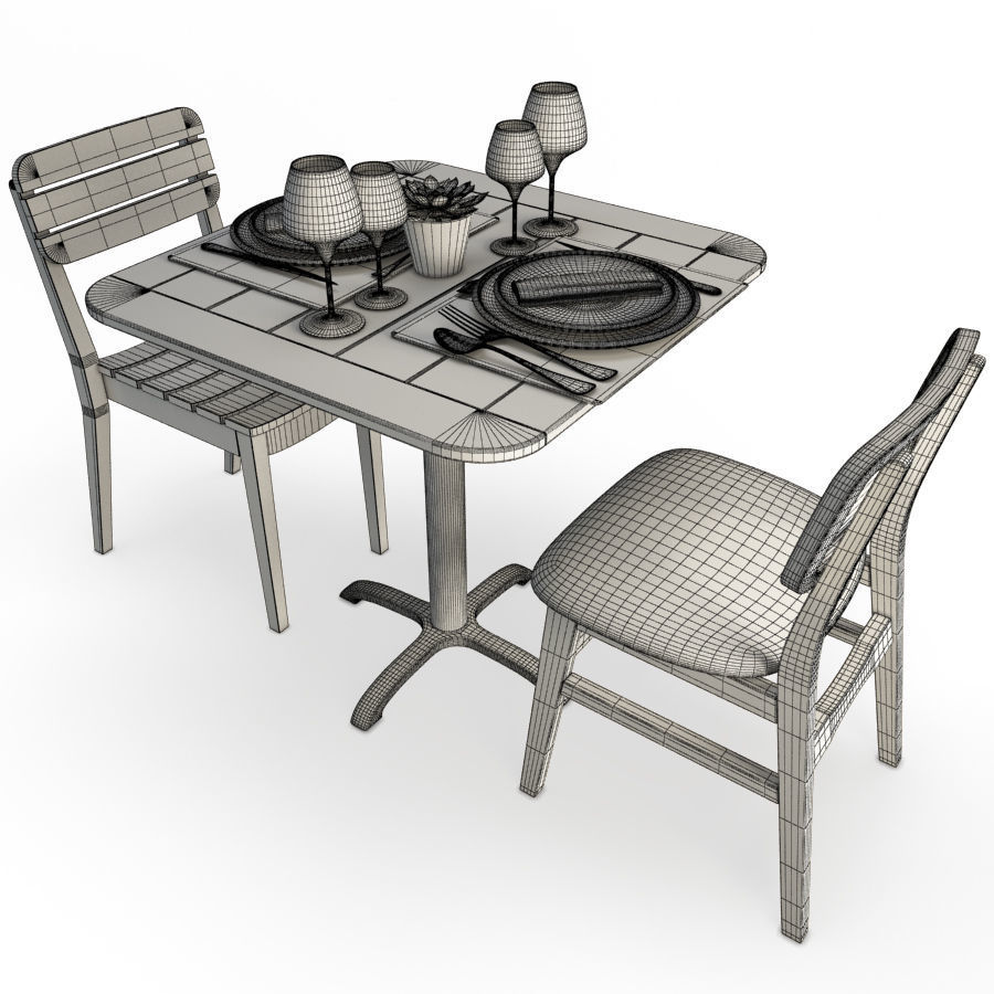 Restaurant Furniture Set 04 3D model_16