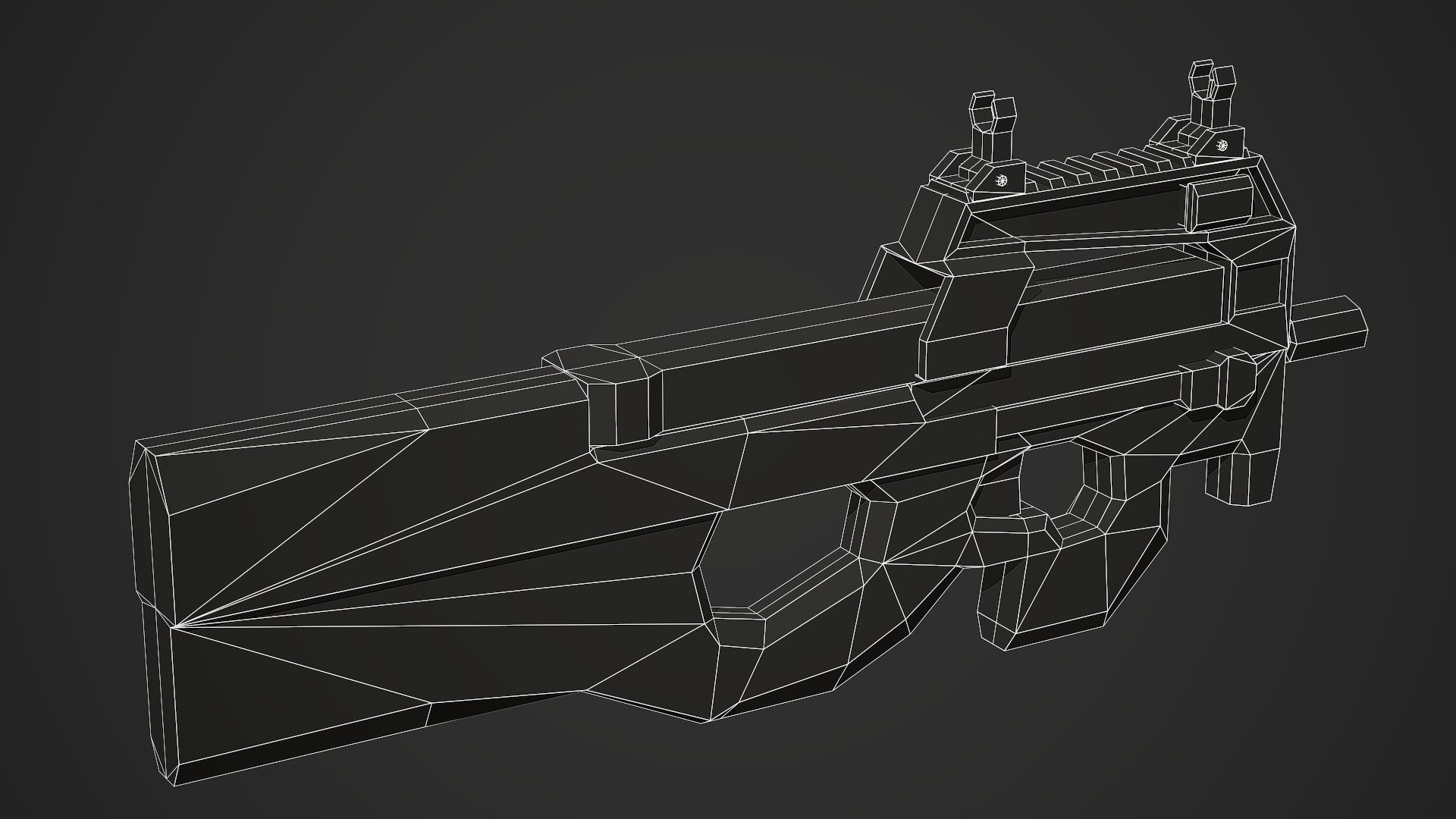 Stylized FN P90 SMG Low Poly Mobile Ready Low-poly 3D model_6