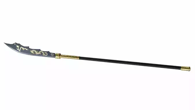 Guan-dao japanese sword with gold handle