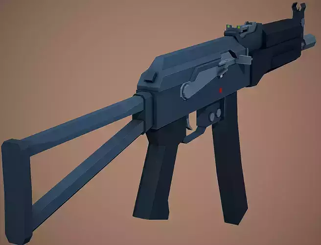 Stylized PP19 Vityaz SMG Low Poly Mobile Ready Low-poly 3D model