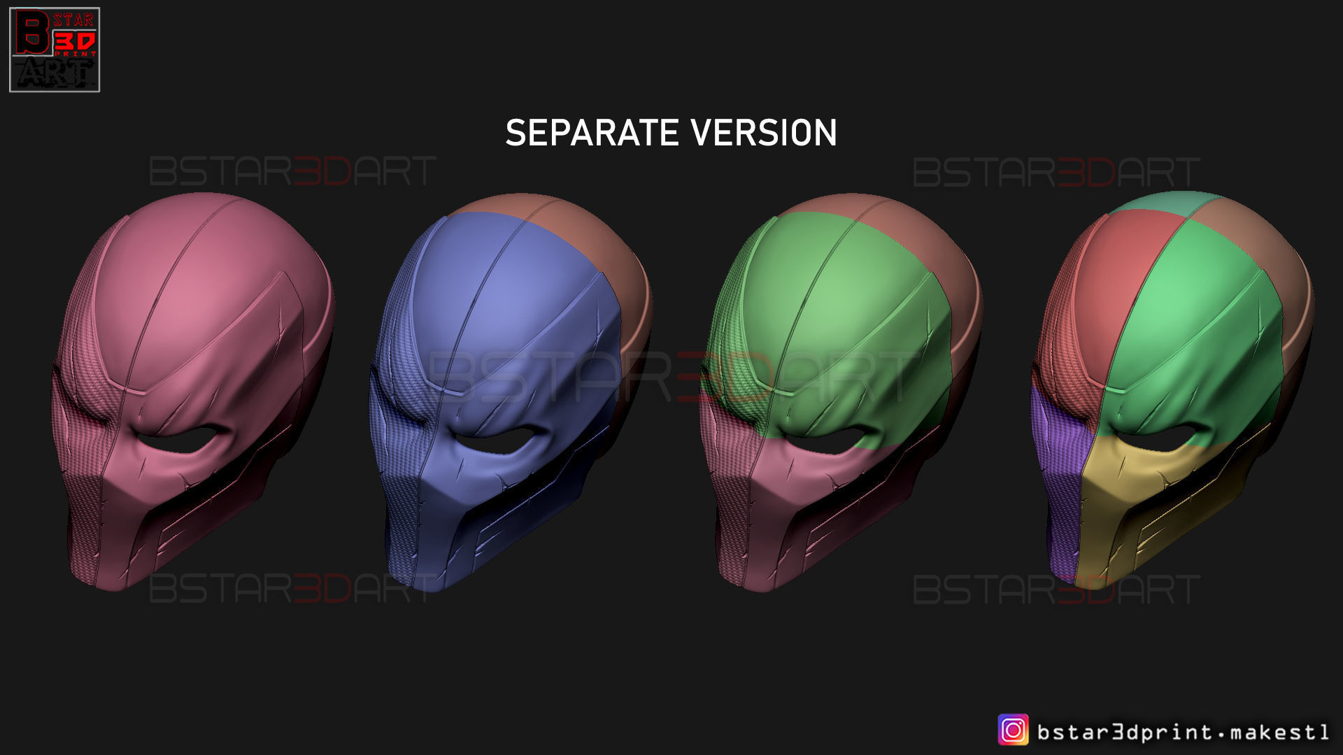 DeathStroke Mask - DC comics Helmet Cosplay 3D print model_25