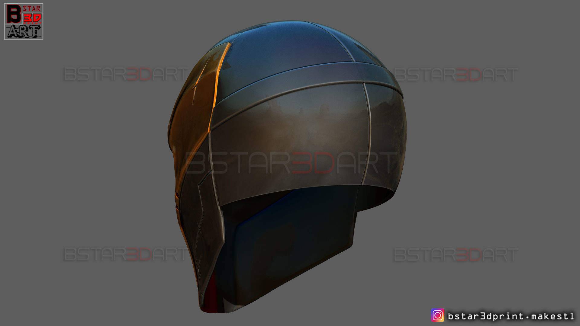 DeathStroke Mask - DC comics Helmet Cosplay 3D print model_5