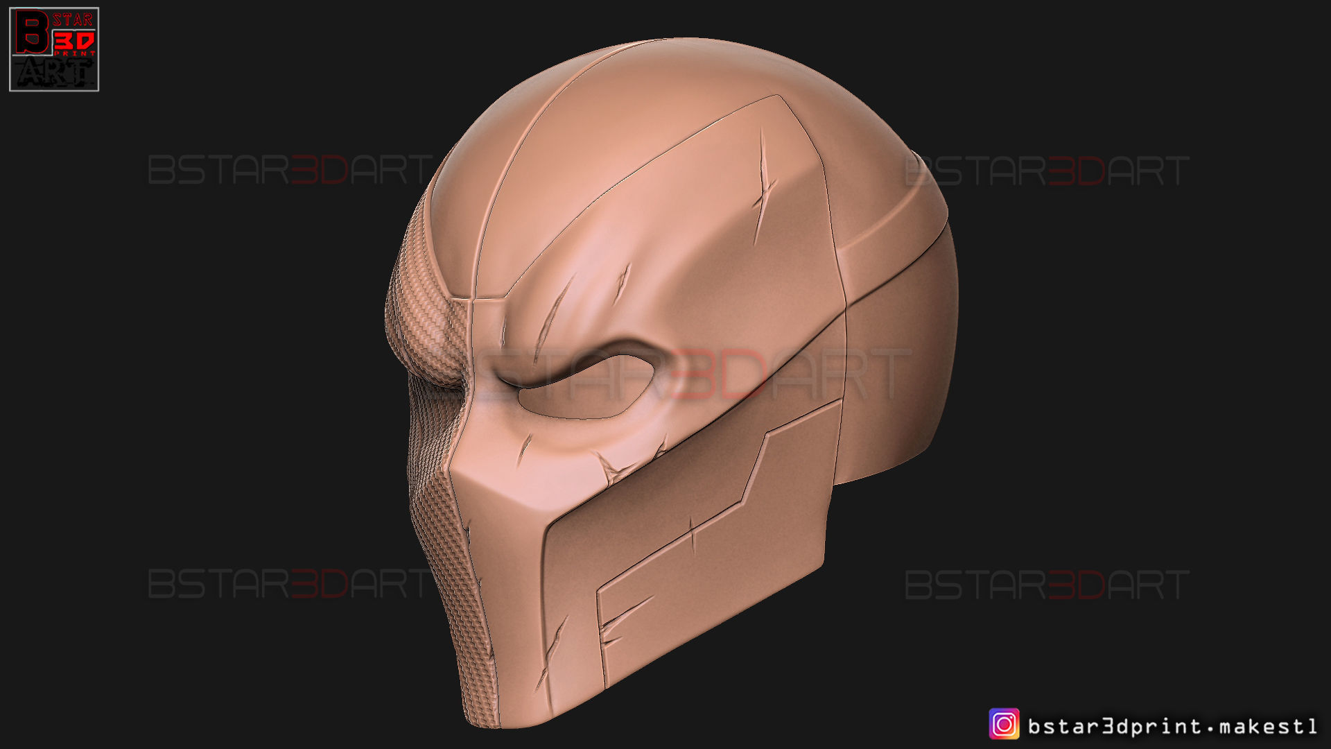 DeathStroke Mask - DC comics Helmet Cosplay 3D print model_12