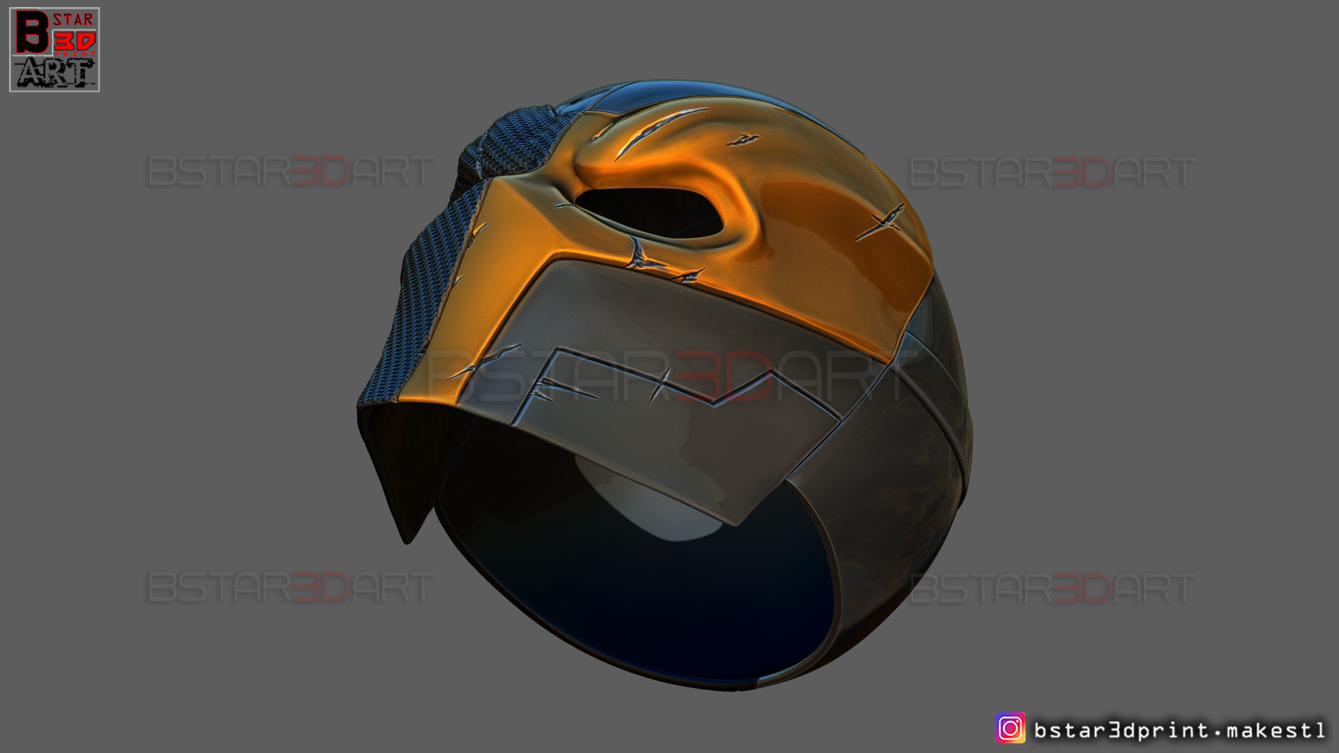 DeathStroke Mask - DC comics Helmet Cosplay 3D print model_10