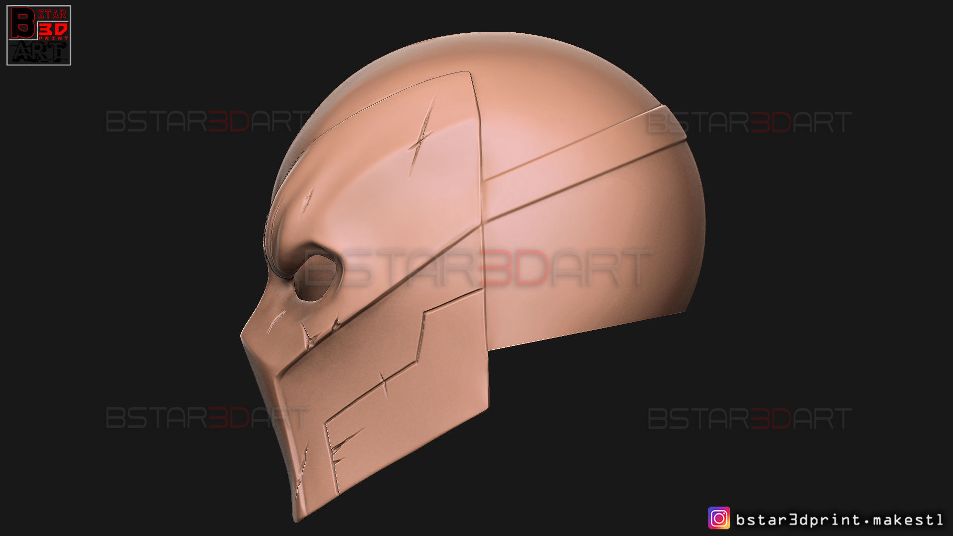 DeathStroke Mask - DC comics Helmet Cosplay 3D print model_13