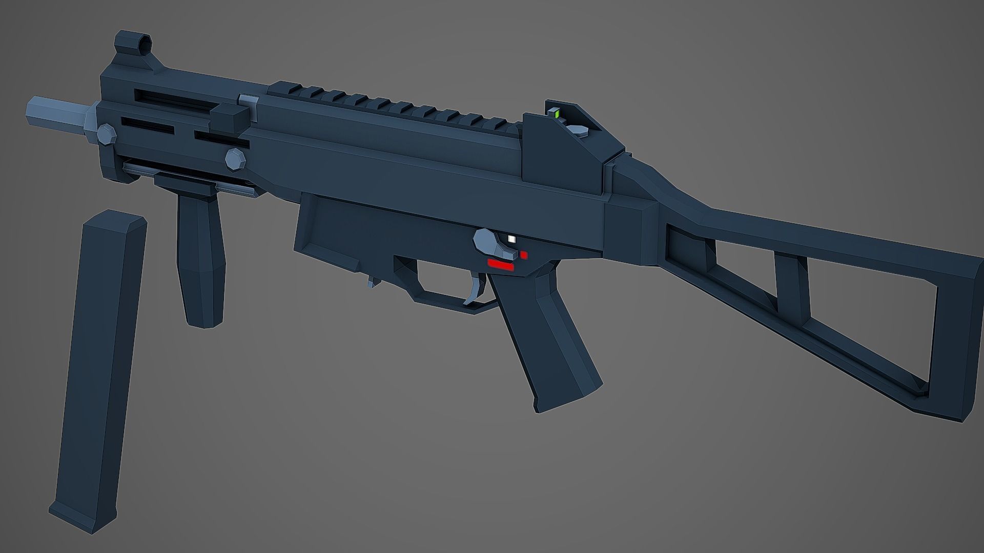Stylized HK UMP-45 SMG Low Poly Mobile Ready Low-poly 3D model_4
