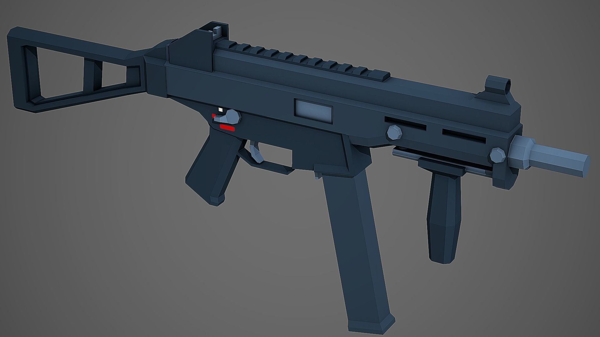 Stylized HK UMP-45 SMG Low Poly Mobile Ready Low-poly 3D model_2