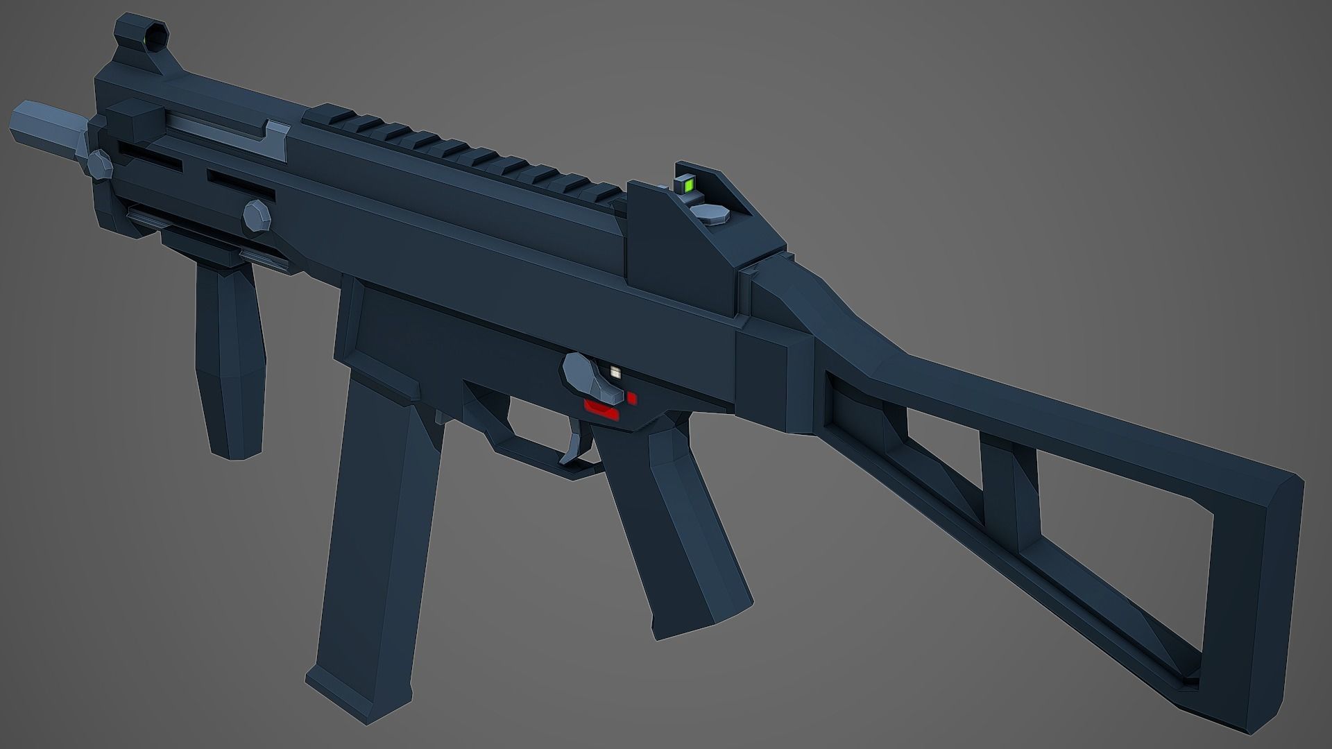 Stylized HK UMP-45 SMG Low Poly Mobile Ready Low-poly 3D model_1