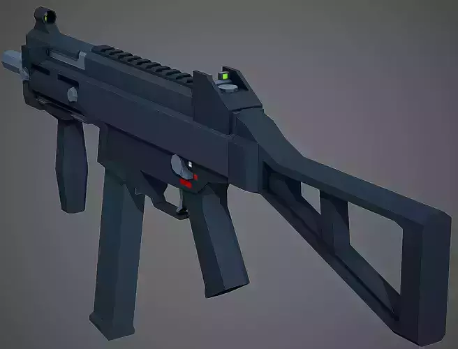 Stylized HK UMP-45 SMG Low Poly Mobile Ready Low-poly 3D model