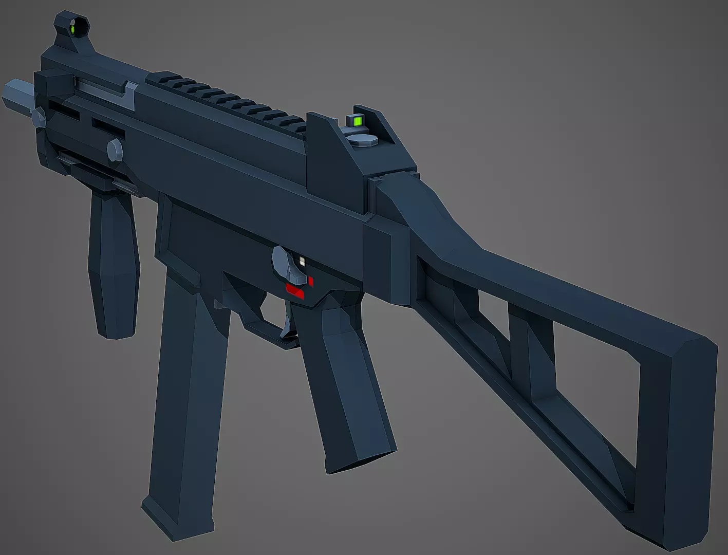 Stylized HK UMP-45 SMG Low Poly Mobile Ready Low-poly 3D model_0