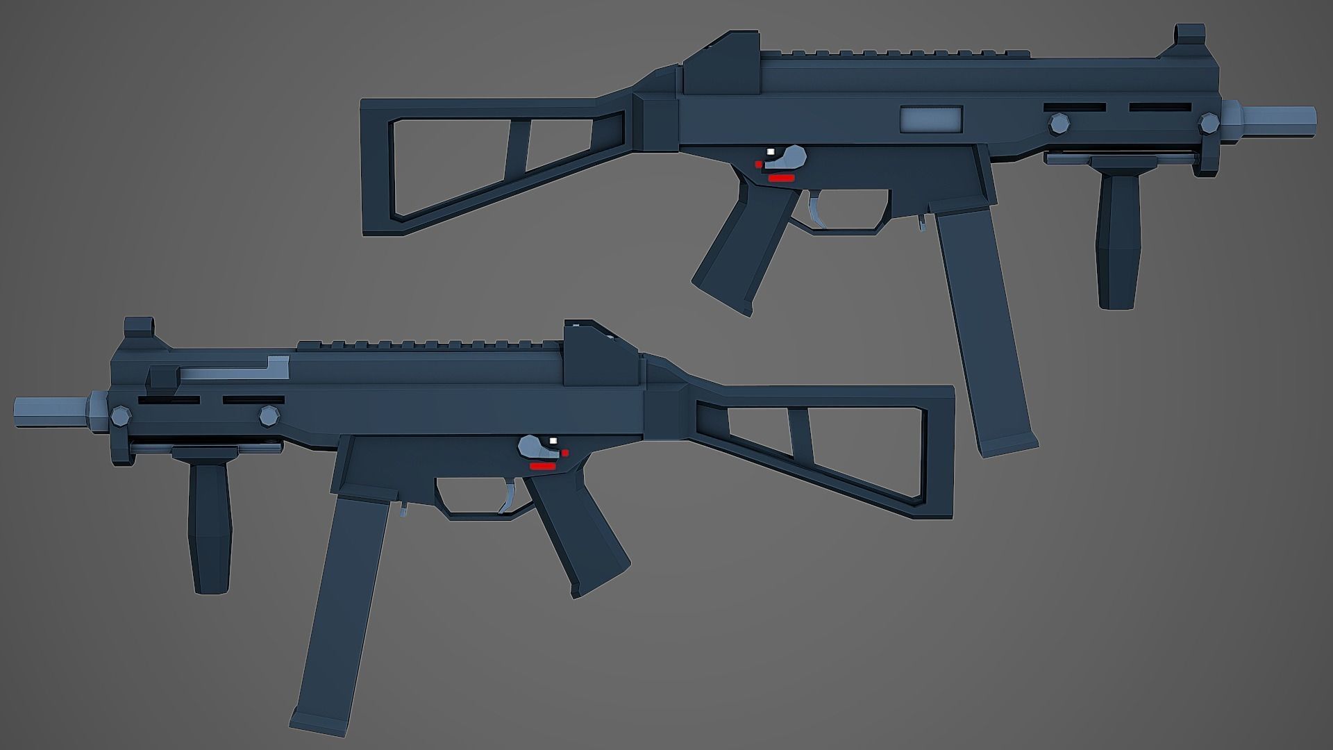 Stylized HK UMP-45 SMG Low Poly Mobile Ready Low-poly 3D model_3