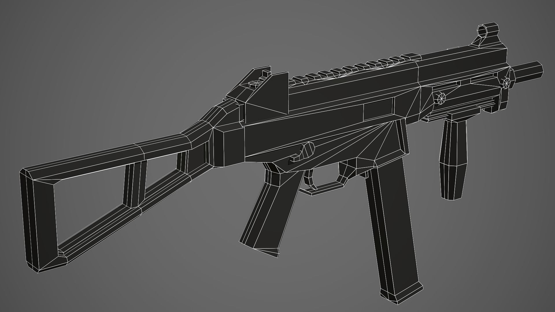 Stylized HK UMP-45 SMG Low Poly Mobile Ready Low-poly 3D model_6