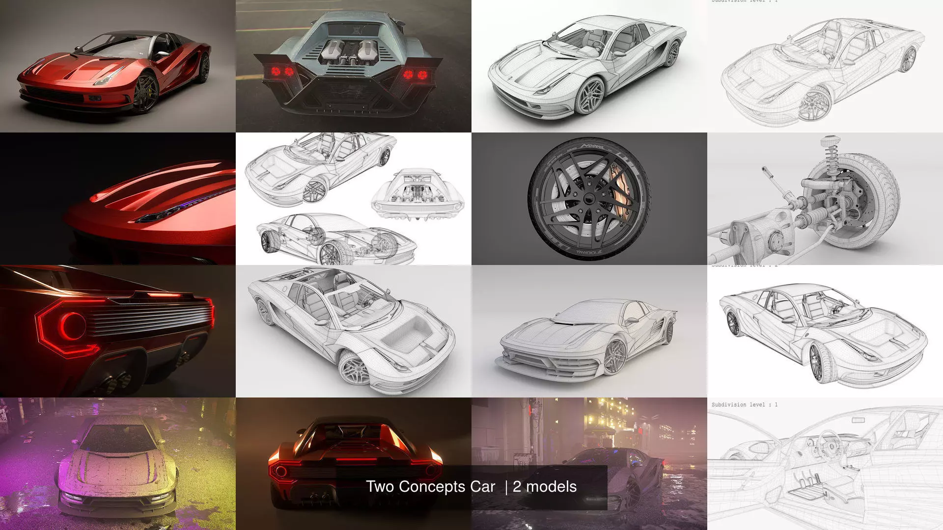 Two Concepts Car  3D Model Collection_1