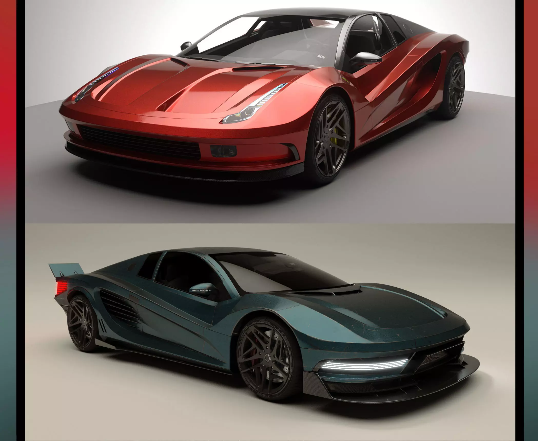 Two Concepts Car  3D Model Collection_0