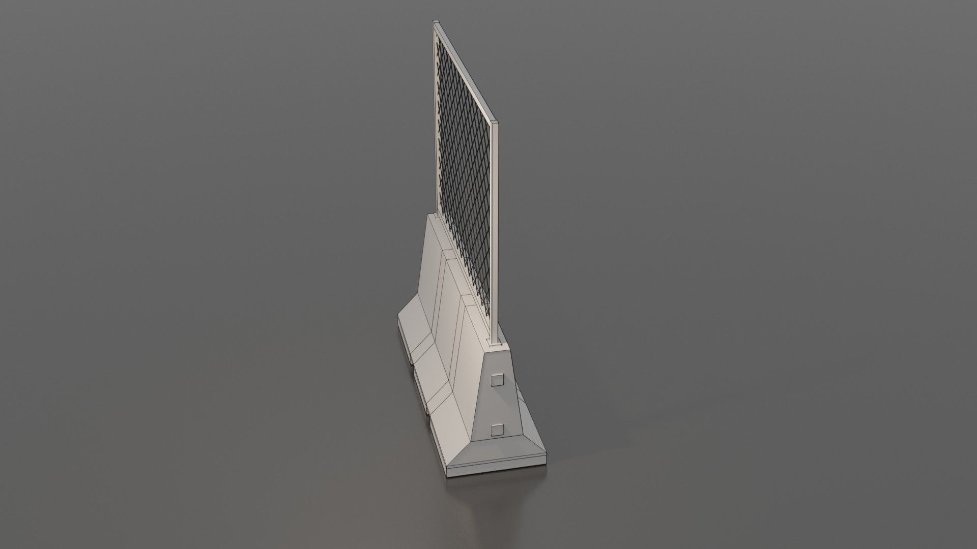 Concrete barrier  Low-poly 3D model_13