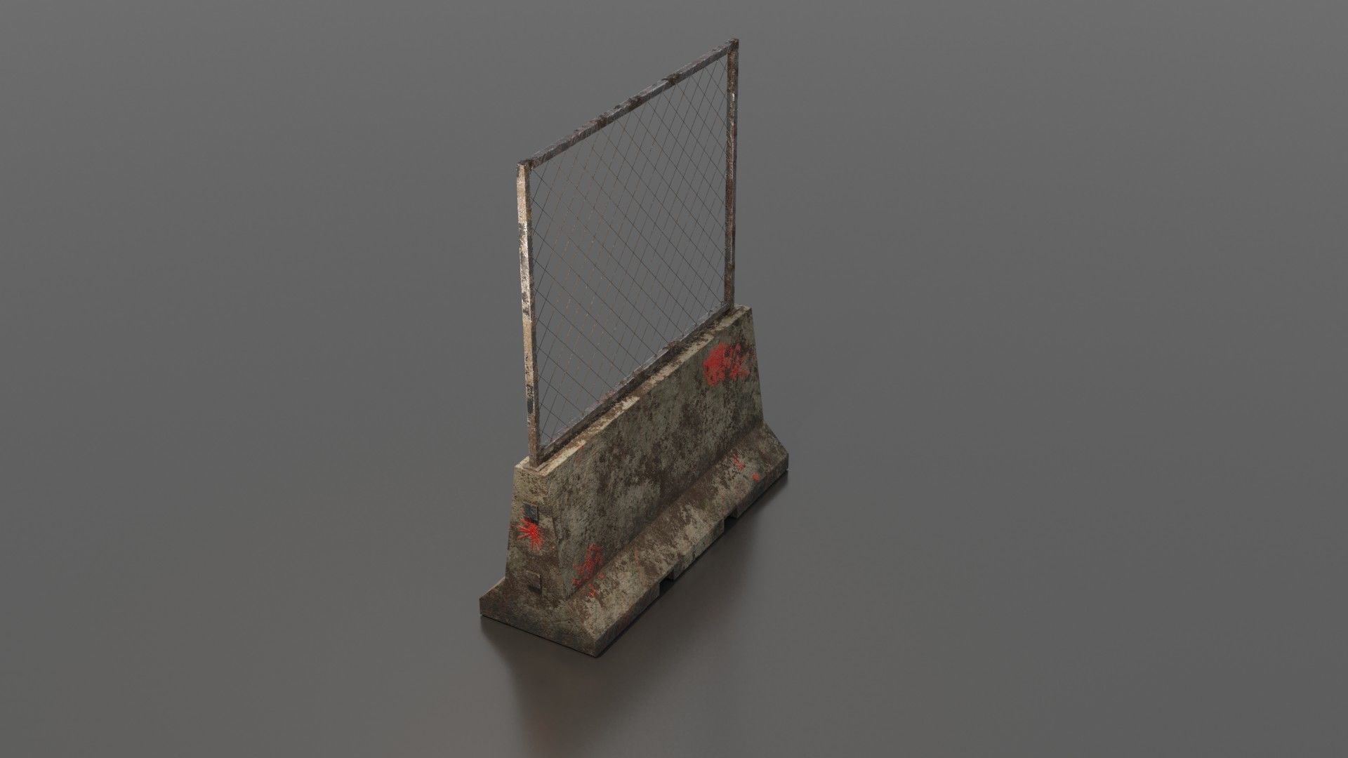Concrete barrier  Low-poly 3D model_23
