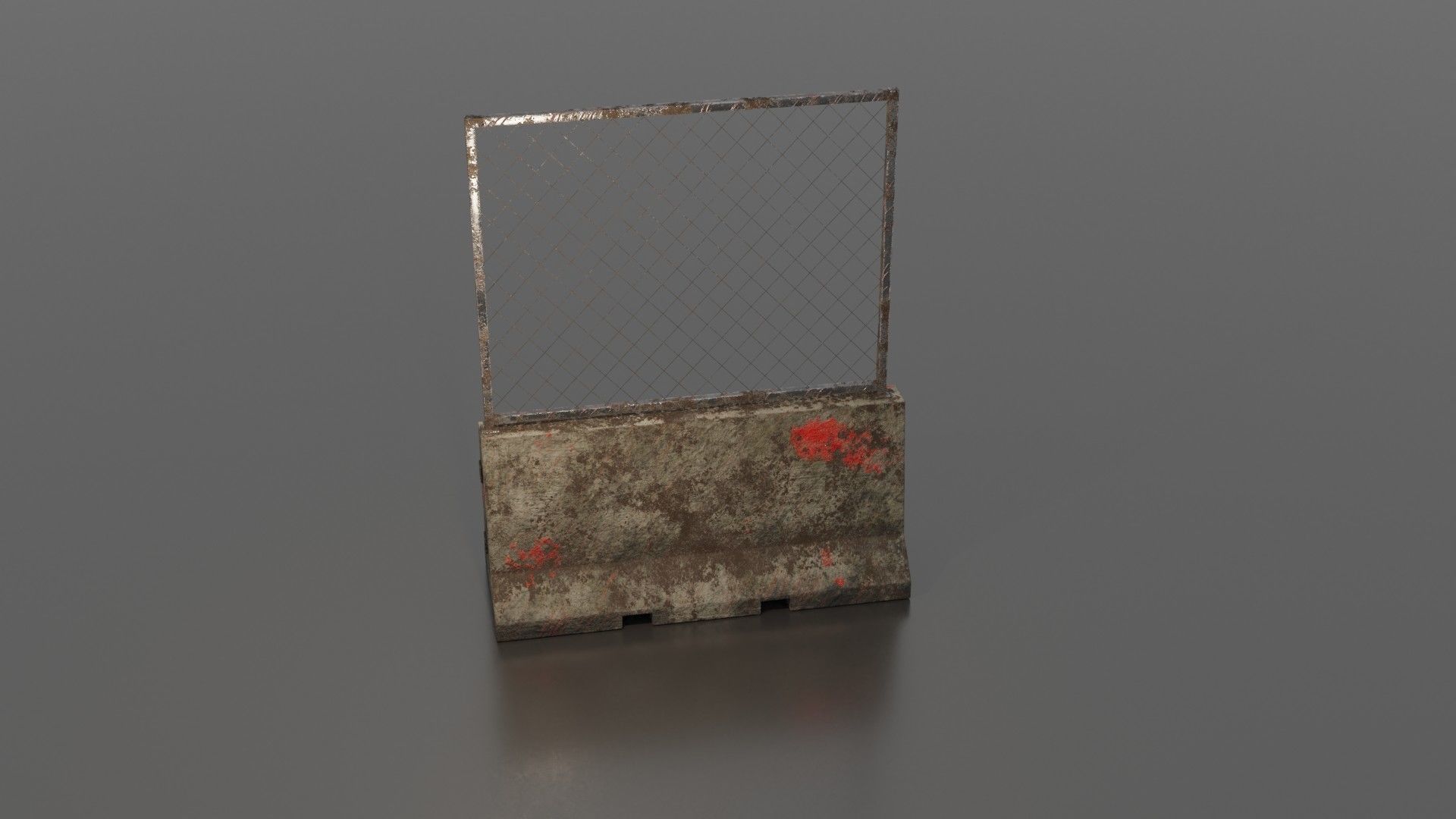 Concrete barrier  Low-poly 3D model_37