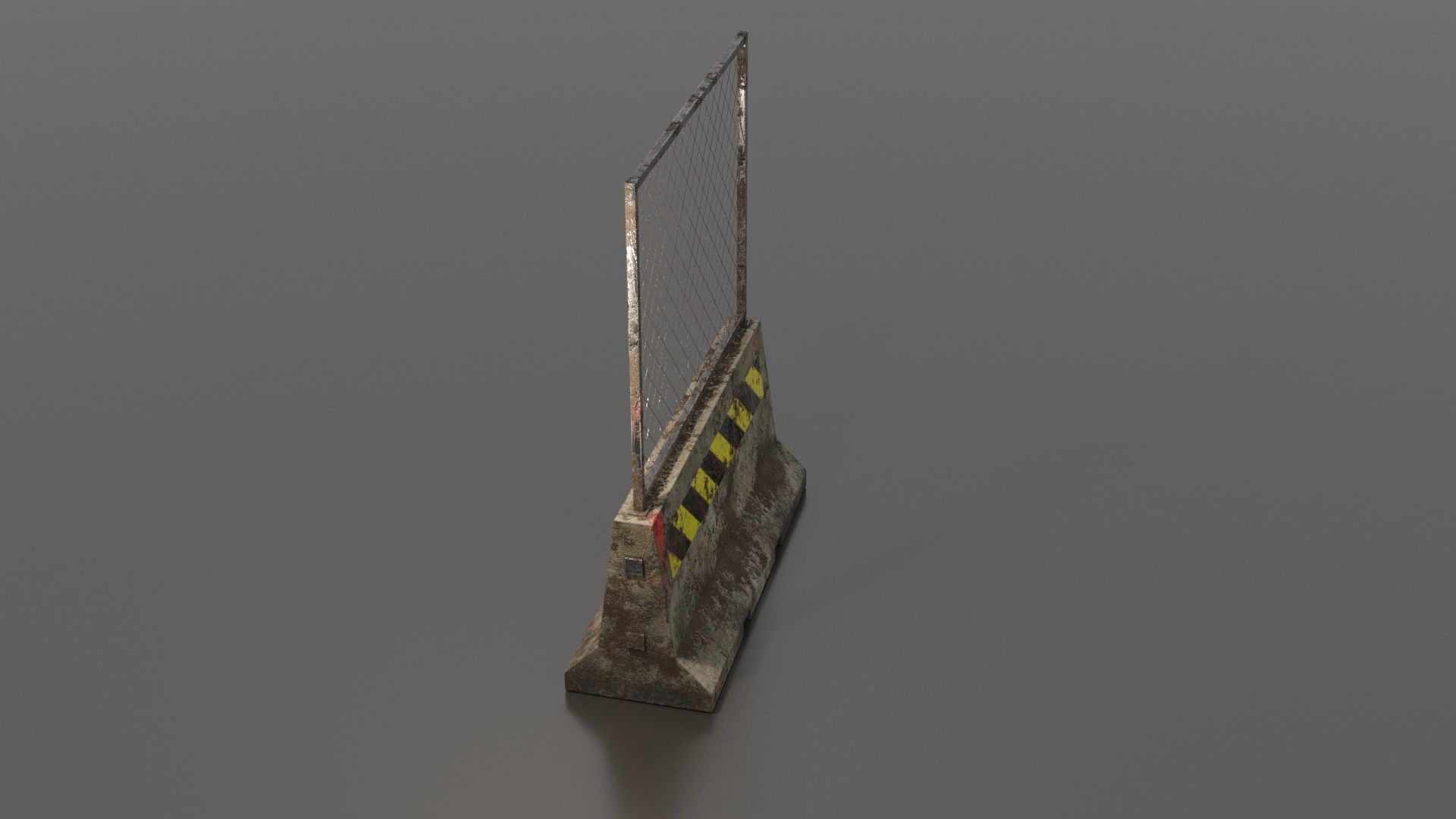 Concrete barrier  Low-poly 3D model_32