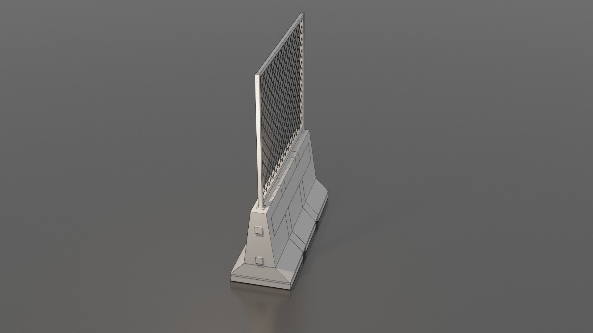 Concrete barrier  Low-poly 3D model_12