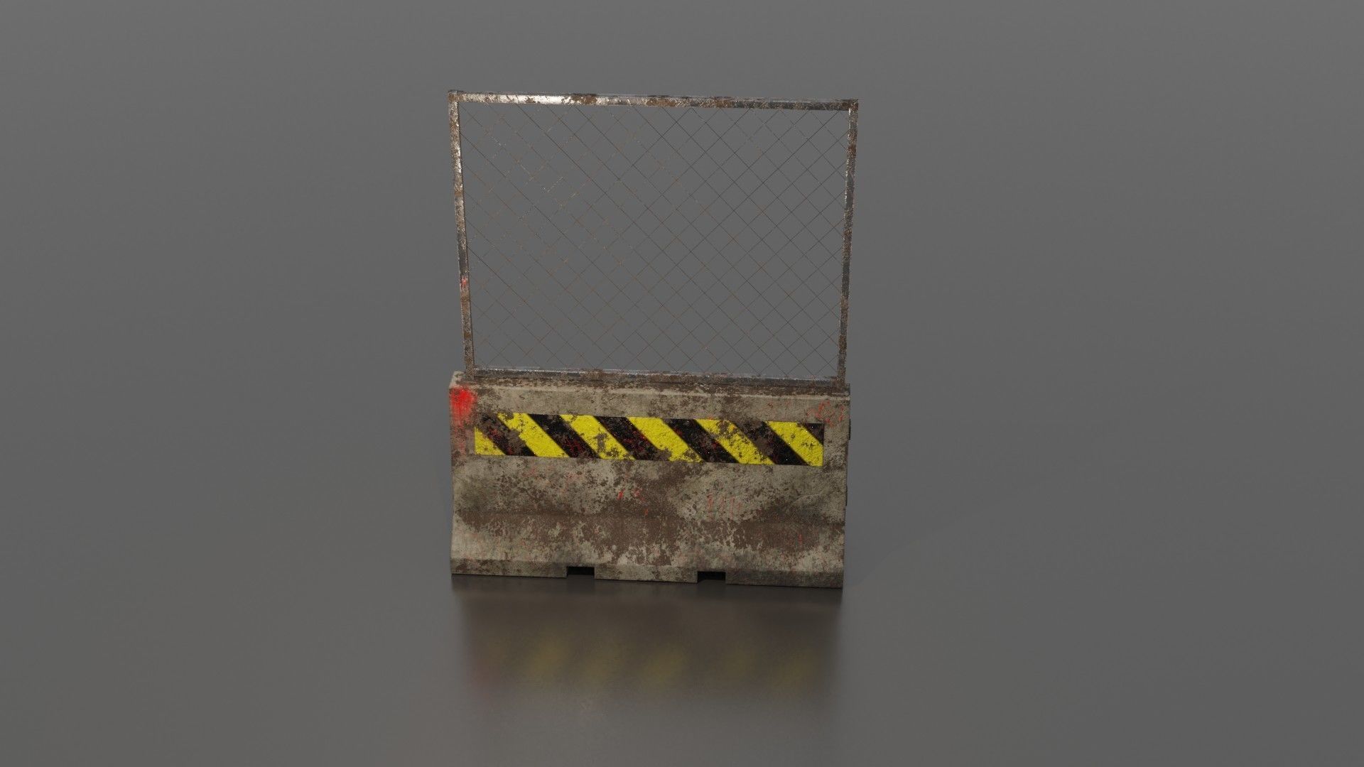 Concrete barrier  Low-poly 3D model_29