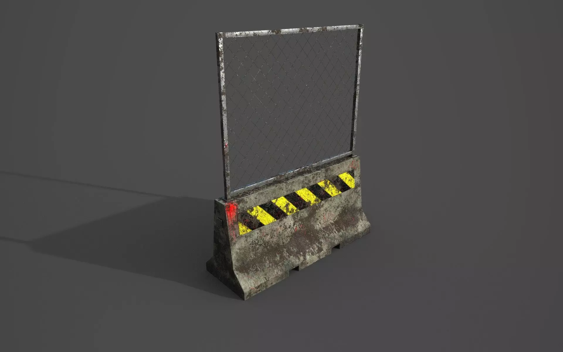 Concrete barrier  Low-poly 3D model_0