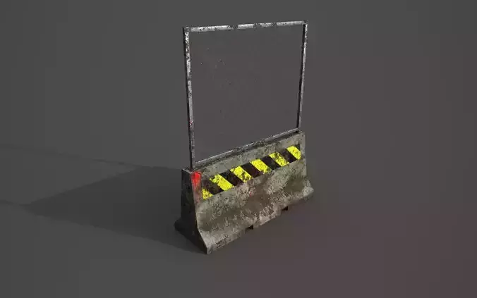 Concrete barrier  Low-poly 3D model