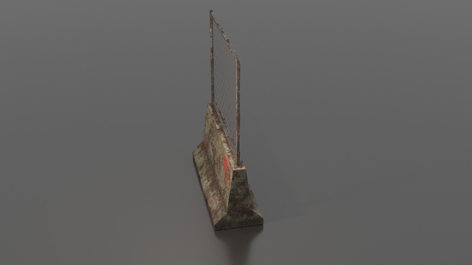 Concrete barrier  Low-poly 3D model_33