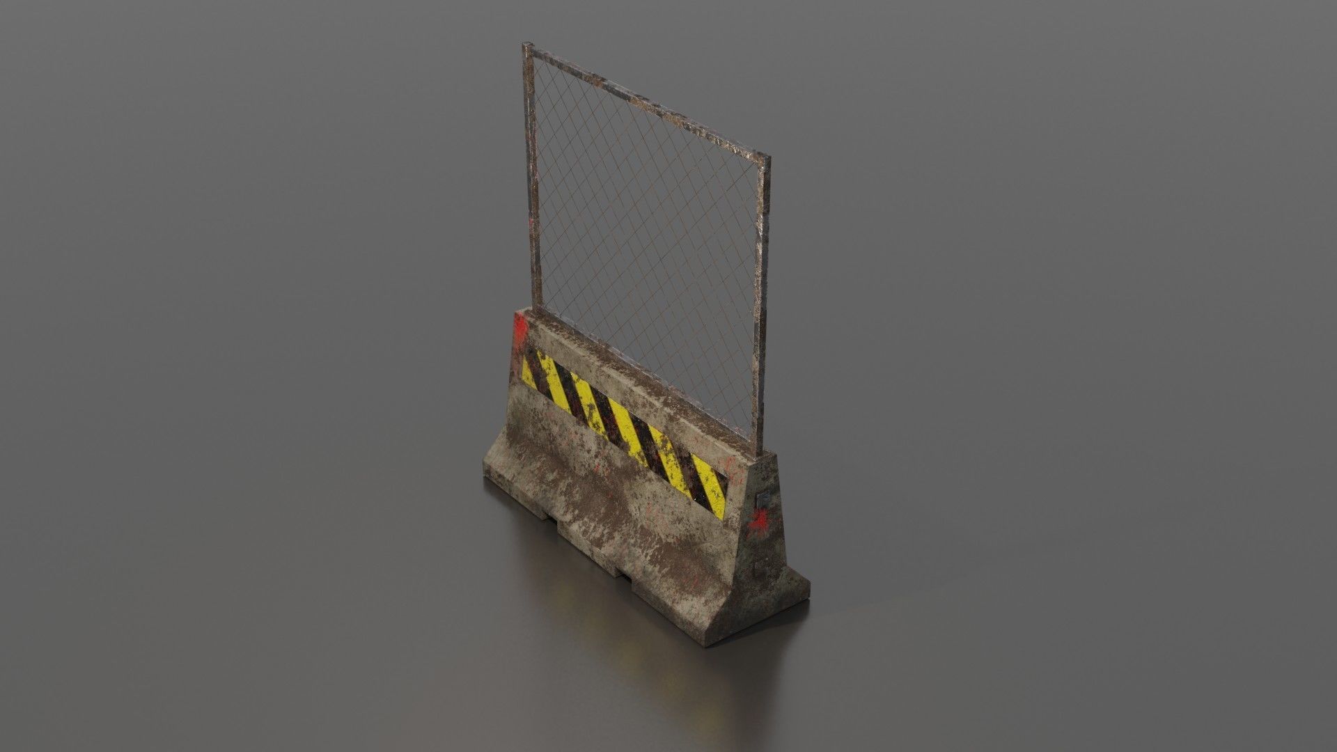 Concrete barrier  Low-poly 3D model_27