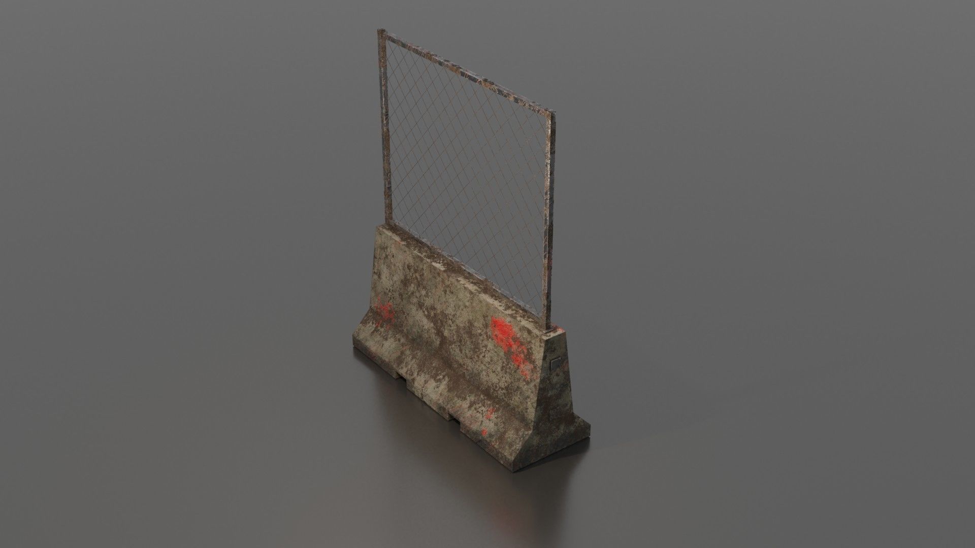 Concrete barrier  Low-poly 3D model_34