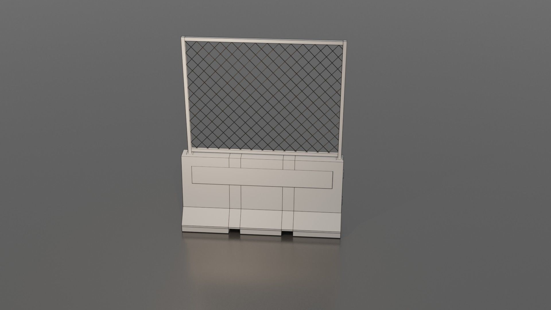 Concrete barrier  Low-poly 3D model_9