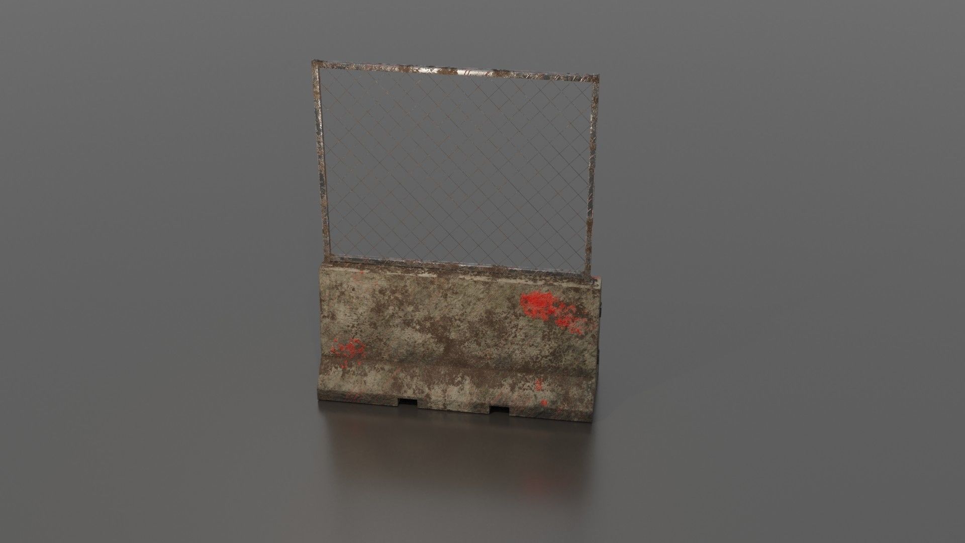 Concrete barrier  Low-poly 3D model_36