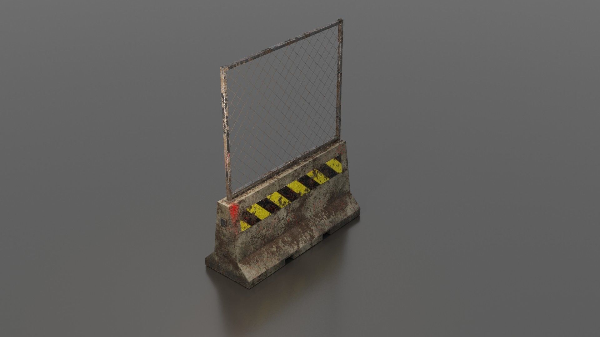 Concrete barrier  Low-poly 3D model_31