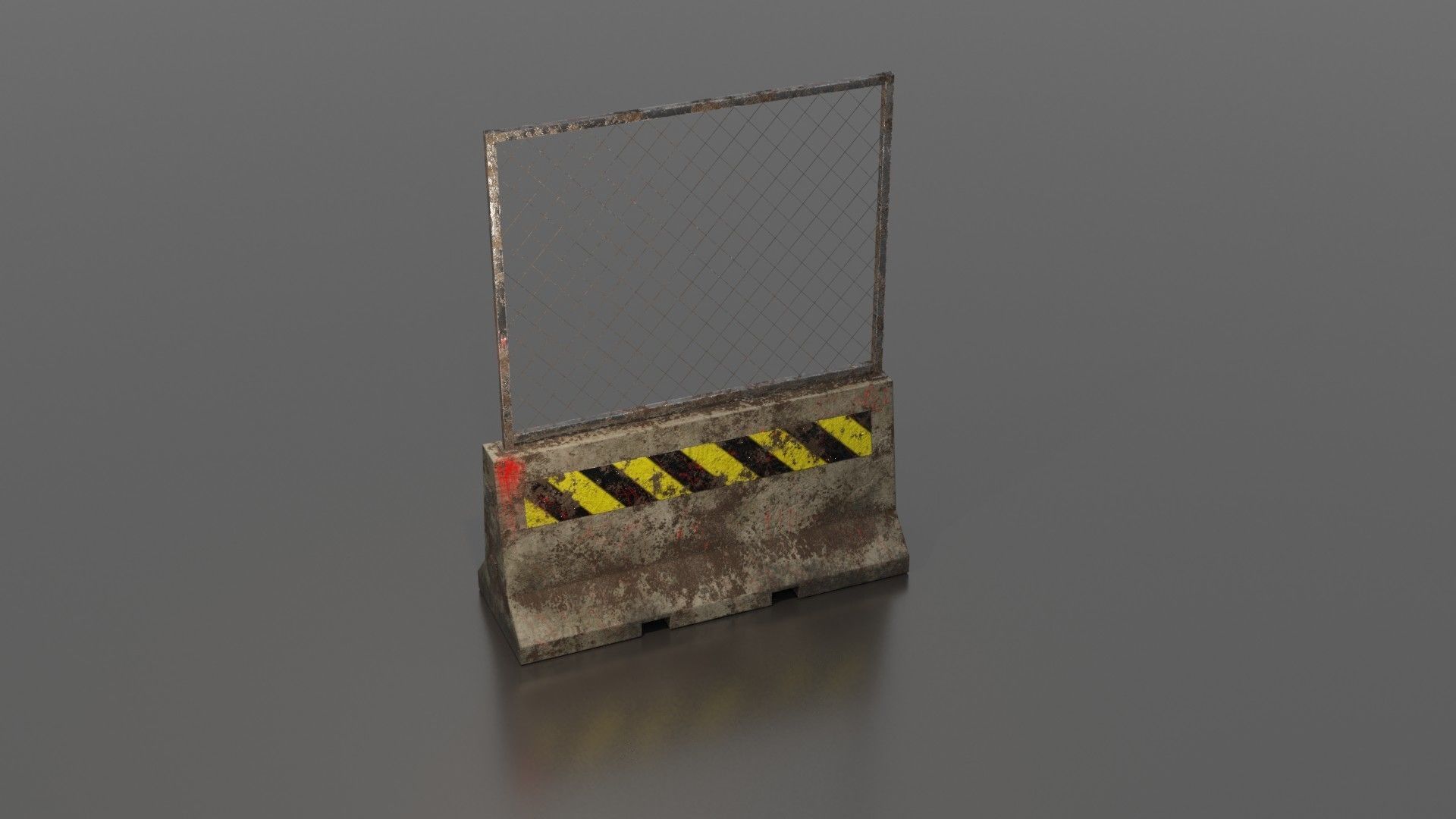 Concrete barrier  Low-poly 3D model_30