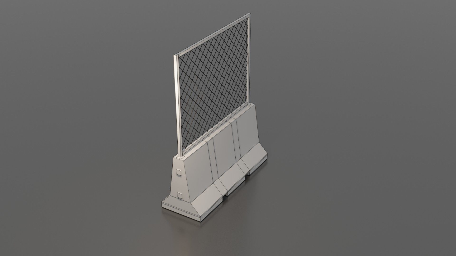 Concrete barrier  Low-poly 3D model_3