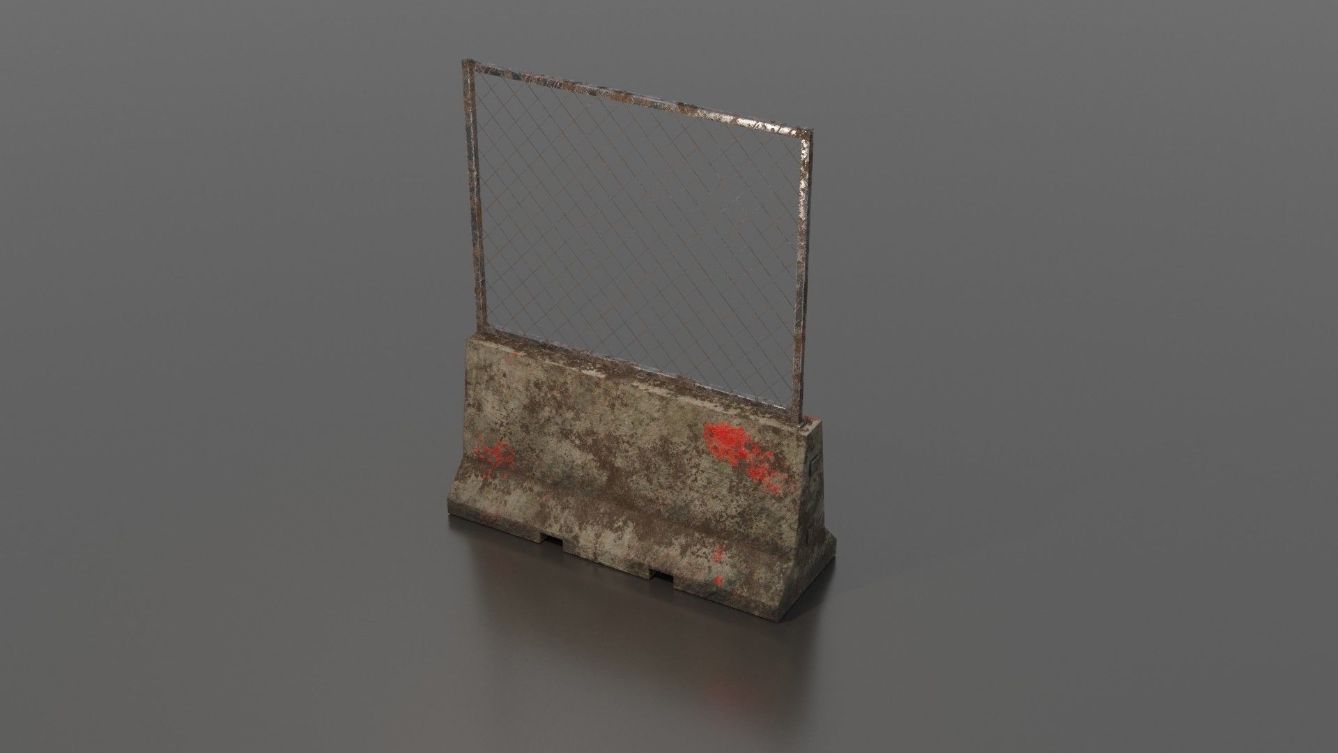 Concrete barrier  Low-poly 3D model_35