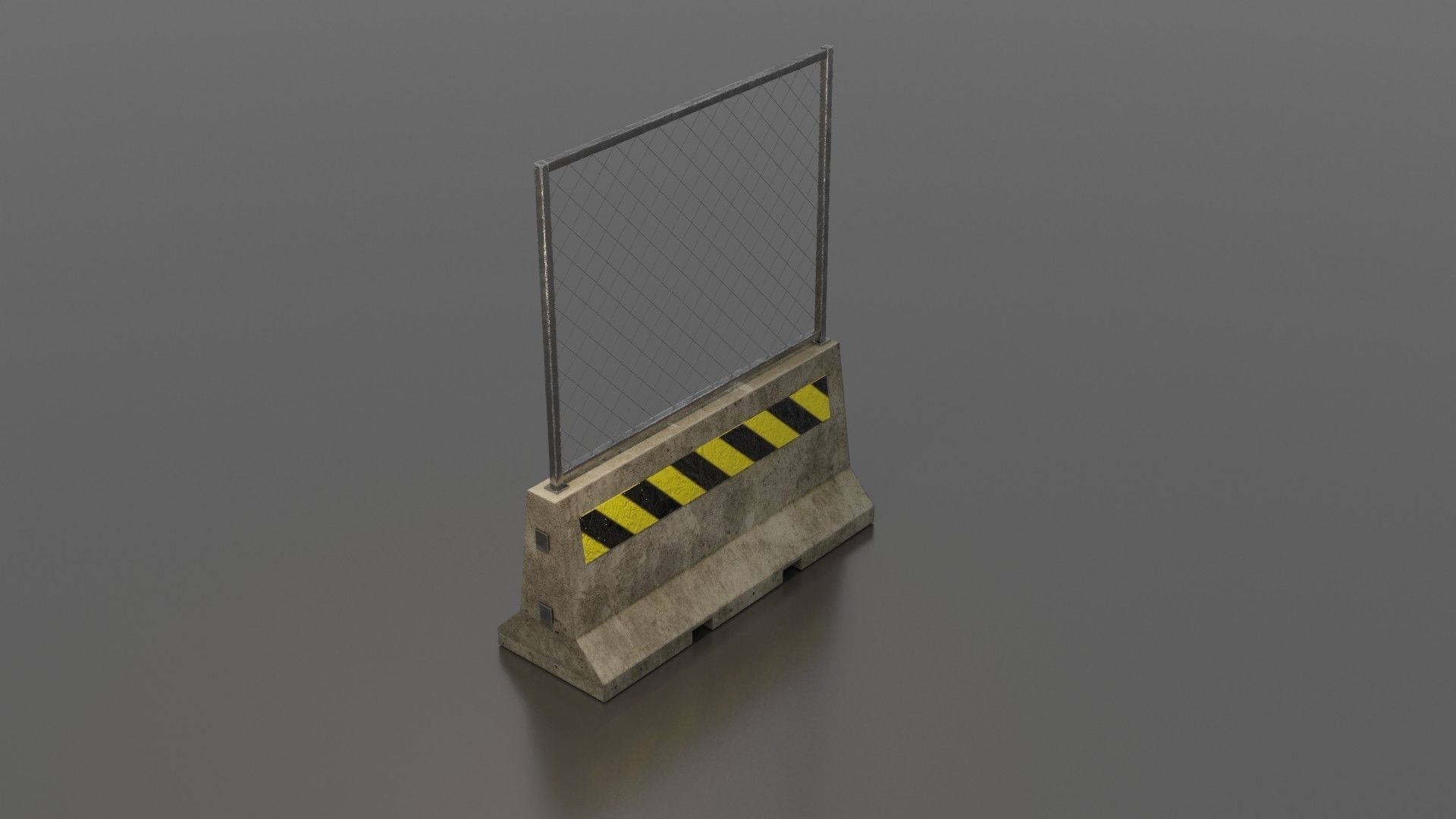 Concrete barrier  Low-poly 3D model_31