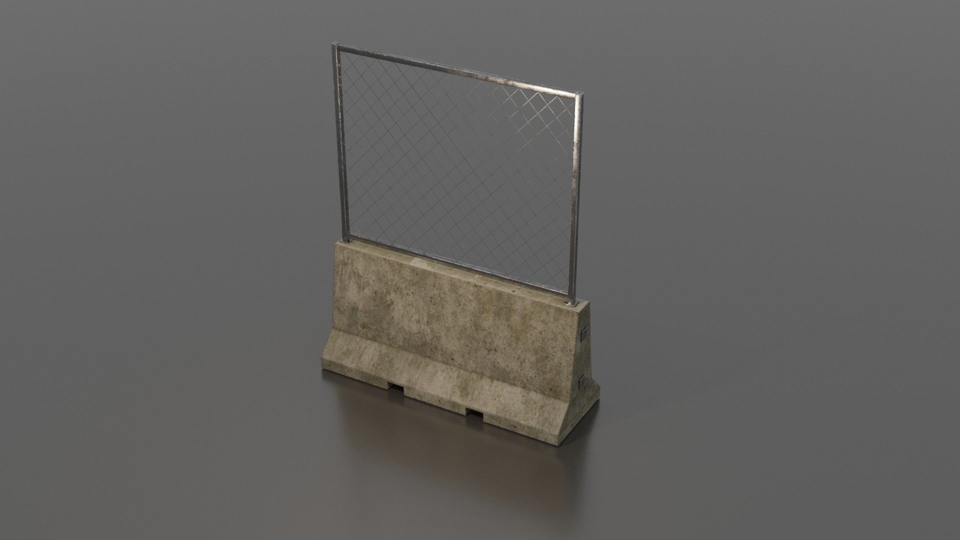 Concrete barrier  Low-poly 3D model_35